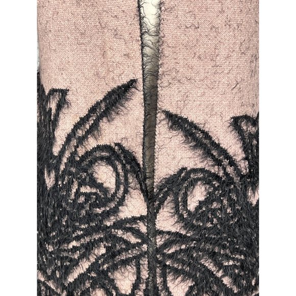 Renuar Womans Open Front Cardigan Duster Blush Black Scroll Print size Small - Picture 4 of 13